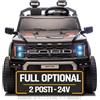 Mondial Toys Ford F150 Raptor 24V Maxi Fuoristrada 2 Posti Auto Macchina Elettrica per Bambini Telecomando Luci a Led Bluetooth Ammortizzatori Carico Massimo 60 Kg Nero