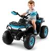 Garvee Quad Elettrico per Bambini 12V, Telecomando, Doppio Motore,Blu-Verde