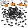 KARELLS 100 Pezzi Ragno Finto,Realistico Ragno Spaventoso,Halloween Ragni Finti,Ragnetti Halloween,Falsi Ragni Neri,Mini Piccolo Ragno Plastica,Halloween Decorazioni per Feste a Tema Horror