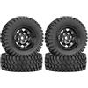 KEEDA Pneumatici RC da 1,54 e cerchi in lega Beadlock per auto cingolate 1:10 RC Tamiya CC01 CC02 LC70 MST JIMNY Axial AX90069 D90 TF2 (B nero)