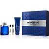 Montblanc Legend Blue set uomo Eau de Parfum 100 ml + Doccia gel 100 ml + Eau de Parfum miniatura 2 opzione Blue Cover with Silver Line