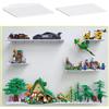 LRANFOW Confezione da 6 espositori da parete per mattoncini Lego standard, 10,2 x 12,7 cm, doppio lato, 16 x 13 borchie 4,8-4,9 mm, supporta fino a 0,9 kg con vite, piastra di base per decorazione
