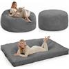 SEERFashion Puff Poltrona Sacco Gigante XXL, 2 in 1 Pouf Sacco Si Trasforma in Pouf Letto, Qualità Sartoriale, Bean Bag Per Sedersi Ergonomico, Fodera Lavabile, Puff Per Adulti, Con Imbottitura