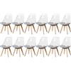BenyLed Set di 12 Sedie da Pranzo in Stile Scandinavo Design Retrò Sedie Laterali in Acrilico Trasparente Sedia in Cristallo con Cuscino in PU (Grigio)