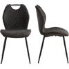 JZGORC Set di 2 Sedie Sala da Pranzo,Sedia da Soggiorno, Schienale in Tessuto e Gambe in Metallo, Sedie da Cucina, Sedia imbottita,Ideale per Sale da Pranzo, Cucine e Soggiorni, Negro