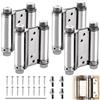 YNNHUDEEP Set di 4 cerniere per porta basculante in acciaio inox, cerniere a molla con leva di regolazione, set completo per porte in legno, porte metalliche e porte decorative (120 x 75 mm)