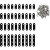 Voxlara 40 Pezzi Piastra Metallo Forata Nera, Staffe Angolari in Acciaio Inox 1.8mm per Rinforzo e Riparazione Mobili, Connettori Piatti per Fai da Te Legno, con 100 Viti e 1 Punta PH1