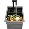KAPIPALA Lavabo da cucina salvaspazio nascosto, mini lavabo invisibile in acciaio inox, con rubinetto girevole pieghevole per un uso rapido in grandi cucine, 45 x 30 x 23 cm
