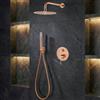 NOLUXA IMEX - Miscelatore Monocomando Color Oro Rosa | Set di Rubinetteria con Soffione e Spruzzatore a Pioggia Anticalcare | Colonna Doccia con Rubinetto in Ottone e Acciaio Inox