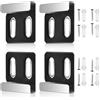 FINELYCR 4 Pezzi Reggi Specchio, Doppi Fori Clip per Specchios in Metallo, Argento Supporti per Specchio, con 8 Viti e 8 Tasselli ad Espansione, per Specchi di Spessore 4-6 mm