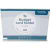 EUROPEL Budget - Portacarte a forma di T A4 orizzontale, 5 pezzi, espositore trasparente in acrilico, supporto per menu, cartellini dei prezzi, informazioni e supporti pubblicitari