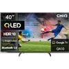CHiQ 40QA10 40 Pollici QLED Full HD Smart TV HDR10, Dolby Audio, Chromecast Integrato, HEVC Main 10, Triplo Tuner (DVB-C/T/T2/S/S2), Nuovo Modello