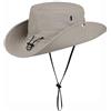 Rayson Cappello Boonie Uomo Donna Cappello da Pescatore a Tesa Larga Bucket Hat per Esterni Pieghevole Cappello Safari con Coulisse Cappello da Sole per Campeggio Pesca Caccia(Grigio)