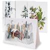 WANDERINGS Biglietti di Auguri Invernali Fatti a Mano con Bordo Irregolare e Buste - 300 GSM - 20 Biglietti - Per Inviti, Ringraziamenti e Occasioni Speciali