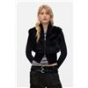 Desigual, giacca in maglia pelosa, Donna, Nero, L