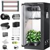 HG Power Kit Grow Box Completo 70x70x160 cm con Lampada LED Coltivazione 160W