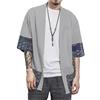 perdontoo Camicia Kimono T-Shirt Uomo Cardigan Giacca Top Casual Camicetta Vintage Elegante Estiva Coppia (Grigio, S)