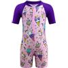 Aduya Costume da bagno intero per ragazze Costume da bagno per bambini Unicorno Costumi da bagno Lesioni Cerniera Tuta Rash Guard Surf Beachwear Protezione UV Costume da bagno, S021-viola, 7-8 Anni