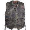 MDM Gilet in pelle per motociclisti, stile retrò