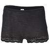Engel Natur, Pantaloni da Donna con Pizzo, 70% Lana, 30% Seta, (Nero, 34-36 EU)