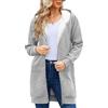 RITOSTA Felpa con Cappuccio Donna Lunga in Pile con Zip e Tasche per Invernale - Manica Lunga Cappotto