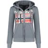 Geographical Norway Farlotte Lady - Felpa Donna Zip Hoodie Tasche - Pile Donna Maglione Manica Lunga Giacca Cappuccio - Abito Ideale Primavera Estate Autunno Inverno Stagione (Grigio Scuro XXL)