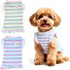 SUPERFINDINGS 2 magliette per cani a righe carine 2 colori margherita vestito per cuccioli 23 x 19 cm poliestere ragazze vestiti per cani primavera estate abiti estivi traspiranti per cani di piccola