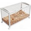 Garvee Gabbia Large per criceti e piccoli roditori - metallo con pannelli trasparenti, ruote, apertura superiore e porta frontale ventilata, montaggio facile - Bianco - 96x47x50 cm - Large Puzzle's
