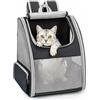 Conlun Zaino Porta Gatto Espandibile e Pieghevole fino a 7 kg,Grigio | Finestre in Rete su 3 Lati Traspiranti per Cani Piccoli e Gatti, Trasportino Ideale per Viaggi e Trekking