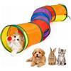 APKOL Tunnel per Gatti Pieghevole Forma S (116x25cm) | Tunnel Colorato per Gatti Conigli Cani Piccoli, Tubo Gioco Esterno e Interno in Poliestere