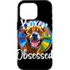 Boxer Devotion Lettering Co. Custodia per iPhone 16 Pro Ritratto canino in vetro colorato ossessionato da boxer