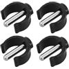 Beatifufu Morsetti per Stampelle 4 Pezzi Accessori in Acciaio Nero Clip Porta Bastoni da Trekking per Deambulatore Adatti a Camminate all'Aperto per Anziani