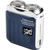 MuchLuckystar Rasoio elettrico per rasoio intelligente, mini doppio display digitale, ricaricabile, portatile, per uomo, casa, auto, viaggi, potente regalo (blu)