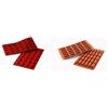 silikomart 20.006.00.0060 Stampi, Silicone, Rosso & 26.129.00.0060 Sf129 - Stampo Per Mini Dolce A Tronchetto, 30 Spazi, In Silicone, Colore Terra Cotta