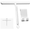 Vinabo Tergivetro Doccia in Silicone Monoblocco 28 cm con Gancio, Raschietto Senza Aloni per Box in Vetro, Specchi, Finestre, Piastrelle e Superfici Lisce, Bianco