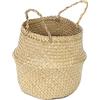 Compactor BELLY BASKET, Cestino in Giunco Marino, Fatto a Mano, Naturale, Taglia M 27x27x26 cm