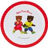FUN HOUSE 005441 Piccolo Orso Bruno Piatto microonde per Bambini Polipropilene Bianca 22 x 22 x 1 cm