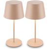 Briloner - Lampada da tavolo senza fili, touch dimmer continuo, luce bianco caldo, ip44, cavo usb-c, batteria sostituibile, lampada da scrivania senza fili, comodino, 9,5 x 20,5 cm, Beige