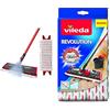 Vileda 1-2 Spray Scopa Lavapavimenti A Spruzzo con Ricambio in Microfibra, Rosso & Revolution Panno Ricambio 2 in 1 in Microfibra, Bianco