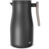 alfi STUDIO ALLURE 1,0 l, nero opaco con elementi in legno, thermos in acciaio inox a doppia parete, mantiene caldo 12 ore, freddo 24 ore, chiusura a vite, apertura grande, senza BPA