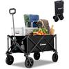 LEHMANN MOBI Carrello Spiaggia Pieghevole 110L con Ruote Grandi, Carrello con Ruote Portatutto fino a 80 kg, Carrello da Spiaggia per Bambini, Spesa, Mare, Giardino e Camping