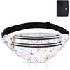 Flintronic Marsupio da Donna, Impermeabile Regolabile Moda Lucidi Marsupio Donna per Running Viaggio Campeggio Escursionismo Ciclismo (1 Porta Biglietti da Visita Incluso)