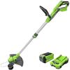 Greenworks G40LM35 Tagliaerba a Batteria per Prati Fino a 400m², Tagliabordi a Batteria 40V Taglio 33cm G40LT33 con Batteria 2Ah e Caricatore