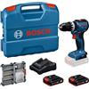 Bosch Professional Bosch PRO 18V System Trapano-avvitatore a percussione a batteria GSB18V-52 (incl. batteria GBA 18V 2.0Ah, GAL 18V-20, set AC, L-case)
