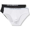 Emporio Armani Slip Uomo, Nero/Bianco, S