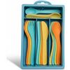 alldoro 60424 Set di posate in scatola - set da 17 pezzi per la cucina dei bambini - in mix di plastica e paglia di grano, eco-compatibile