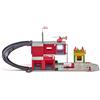 siku 5508, Stazione dei vigili del fuoco, Rosso, Set di adesivi incl., Plastica di qualità, Con luci e suoni, Camion dei pompieri ed elicottero inclusi