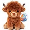 Mewaii Peluche a forma di mucca delle Highlands, con copertura lavabile, 0,5 kg, riscaldabile e rinfrescabile, adatto al microonde, soffice, regalo accogliente per bambini e donne, 25,4 cm