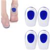 Neoreser 2 paia di tallone in gel, in silicone calcaneale, in silicone, per alleviare il dolore ai piedi, suola tallone, in gel, per uomo e donna, allevia il dolore ai piedi (S, taglia 33-38)