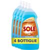 Sole Detersivo Piatti a Mano Eucalipto, Formula Sgrassante, Rimuove le Incrostazioni, 1Lx4